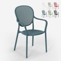 Ahd Amazing Home Design - Chaise de restaurant bar cuisine extérieure au design moderne en polypropylène Clara - Bleu