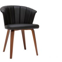 Miliboo - Chaise design noir et bois foncé noyer albin