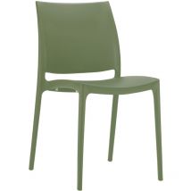 Chaise d'extérieur empilable Maya olive