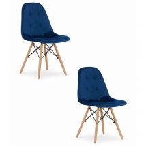 Chaise DUMO - velours bleu marine x 2