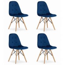 Chaise DUMO - velours bleu marine x 4