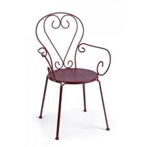 Iperbriko - Chaise empilable avec accoudoirs Etienne Bordeaux - Dimensions: 49x49x89 cm