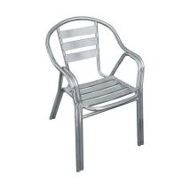 Maco - Chaise Empilable Avec Des Accoudoirs En Aluminium Avec Une Structure Renforcée Tubulaire Double