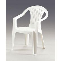 Bica – Fauteuil Empilable En Polypropylène Blanc – Résistant Aux Intempéries – Dimensions 56x56x79 Cm – Pour Espaces Extérieurs