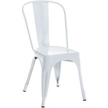 Chaise empilable en métal Benedikt Blanc