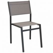 Chaise empilable sans accoudoirs extérieurs avec structure en aluminium et de retour à La Havane Textilene Tan