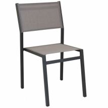 Chaise empilable sans accoudoirs extérieurs avec structure en aluminium et de retour à La Havane Textilene Tan - Tan