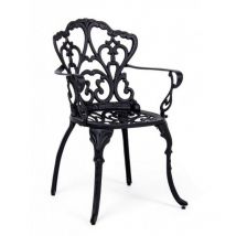 Bizzotto - Chaise en aluminium anthracite avec extérieur baroque cm 57,5x 58 x 87,5h