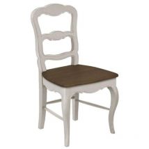 Lot De 2 Chaise En Bois Assise En Bois Louise - Blanc - Interior's