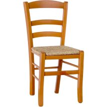 Chaise en bois de merisier avec assise en paille