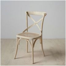 Iconscorner - Chaise de Salle à Manger 45 x 42 x 87 cm Bois Blanc Rotin