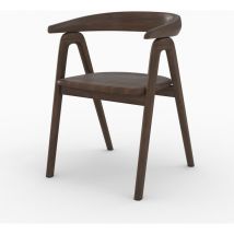 Chaise en bois d'hévéa foncé - HAWA