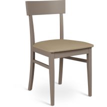 Webmarketpoint - Monaco - Chaise en éco-cuir en bois laqué gris tourterelle 2 pcs