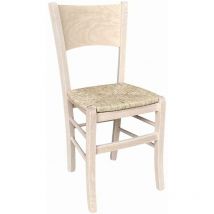 Okaffarefatto - Chaise en bois brut Lucy à peindre avec assise en paille