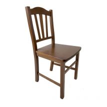Sedia in legno massello colore noce schienale decorato 46x51xh.95 cm