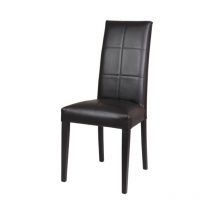 Sedia in legno rivestita ecopelle antracite 47x47xh.101 cm