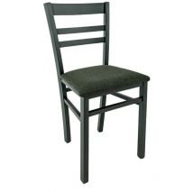 Toscohome - Chaise en bois recouverte de tissu vert - Cromica