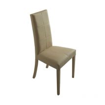 Iperbriko - Chaise en bois recouverte d'écopelle cappuccino 47x47xh.101 cm