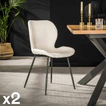 Pier Import - Chaise en bouclette blanche (lot de 2) melbourne