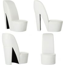 Chaise en forme de chaussure à talon haut Blanc Similicuir - Chaises Originales - Chaise Originale - Chaise Design - Chaise Tendance - Chaise