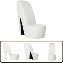 Chaise en forme de chaussure à talon haut Blanc Similicuir - Chaises Originales - Chaise Originale - Chaise Design - Chaise Tendance - Chaise