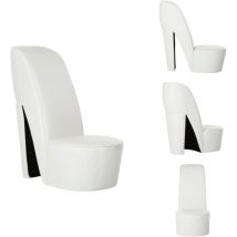 Chaise en forme de chaussure à talon haut Blanc Similicuir - Chaises Originales - Chaise Originale - Chaise Design - Chaise Tendance - Chaise