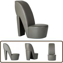 Chaise en forme de chaussure à talon haut Gris Similicuir - Chaise à Talon Haut - Chaise Originale - Chaise Décorative - Chaise Design - Chaise