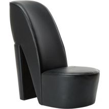 Torana - Chaise en forme de chaussure à talon haut noir similicuir