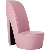 Chaise en forme de chaussure à talon haut rose similicuir Vidaxl