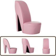 Chaise en forme de chaussure à talon haut rose similicuir - Chaises Originales - Chaise Originale - Chaise Tendance - Chaise Décorative - Chaise Femme