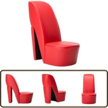 Chaise en forme de chaussure à talon haut Rouge Similicuir - Chaise à Talon Haut - Chaise Originale - Chaise Décorative - Chaise Rouge - Fauteuil