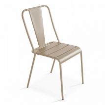 Chaise en métal bistrot taupe