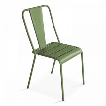 Chaise en métal bistrot vert cactus