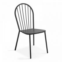 Oviala - Chaise bistrot en métal anthracite