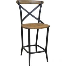 Antic Line Créations - Chaise en métal vieilli et bois ciré