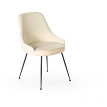 Webmarketpoint - Chaise en microfibre avec assise blanche et pieds noirs 48,5x49x5x80h cm 1 pce