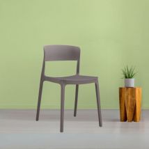 Chaise en polypropylène au design moderne gris tourterelle - Diaspro