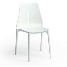Toscohome - Chaise en polypropylène blanc pour usage extérieur ou intérieur - Oblongue