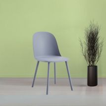 Chaise en polypropylène gris foncé avec dossier enveloppant - Opale