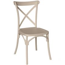 Okaffarefatto - Chaise en polypropylène sprint en plastique beige empilable
