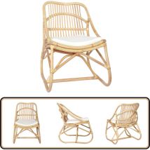 Vidaxl - Chaise en rotin Lin - Chaise Rotin - Fauteuil Rotin - Décoration Intérieure - Mobilier Design - Chaise Confort