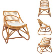 Chaise en rotin Marron clair Lin - Chaise Rotin - Fauteuil Rotin - Décoration Intérieure - Mobilier Design - Chaise Confort