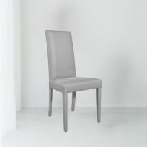 Iperbriko - Chaise en simili cuir gris 47x47x101