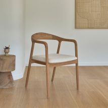 Berah Getah - Chaise en teck massif assise bouclette