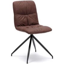 Iperbriko - Chaise en tissu microfibre effet velours marron 43x38xh. 86,5 cm 2 pièces