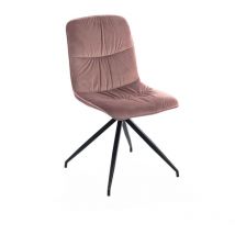 Iperbriko - Chaise en tissu microfibre effet velours vieux rose 43x38xh. 86,5 cm 2 pièces