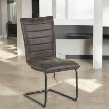 Pier Import - Chaise grise en tissu microfibre