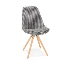 Paris Prix - Chaise en Tissu Pied de Poule 'Avery' 84cm Noir