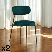 Pier Import - Chaise en tissu résille matelassée bleu (lot de 2) iena