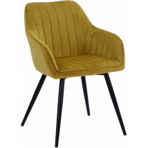 Happy Garden - Chaise en velours bertille moutarde